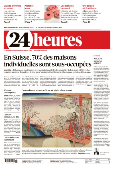 Dernière édition du journal 24 heures