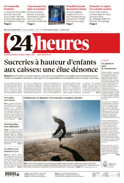 Dernière édition du journal 24 heures