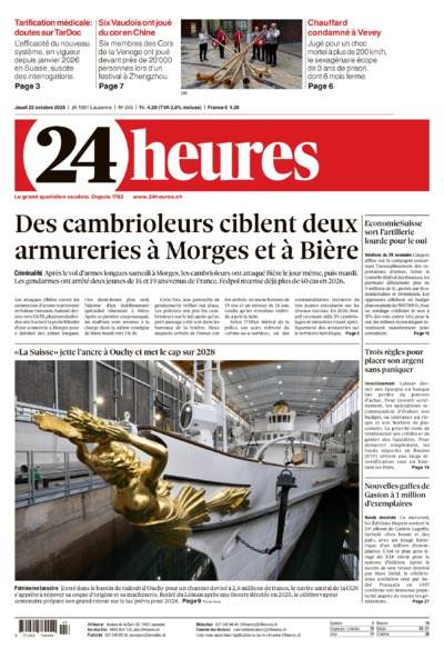 Dernière édition du journal 24 heures