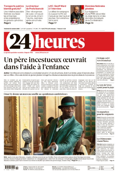 Dernière édition du journal 24 heures