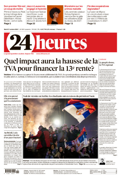 Dernière édition du journal 24 heures