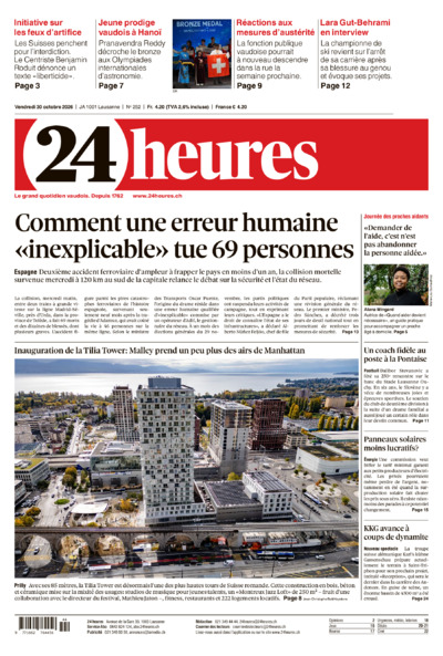 Dernière édition du journal 24 heures