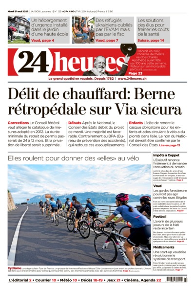 Dernière édition du journal 24 heures