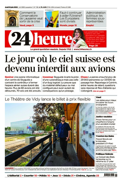 Dernière édition du journal 24 heures