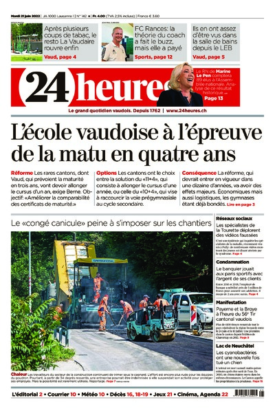 Dernière édition du journal 24 heures