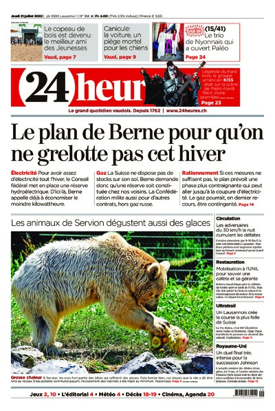 Dernière édition du journal 24 heures