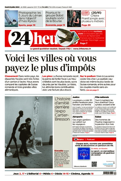Dernière édition du journal 24 heures