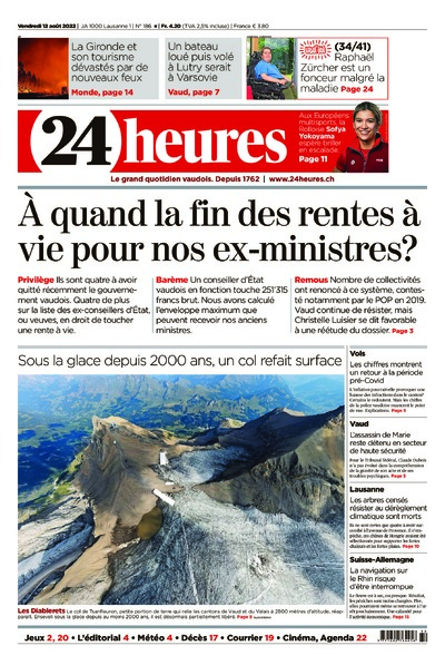 Dernière édition du journal 24 heures