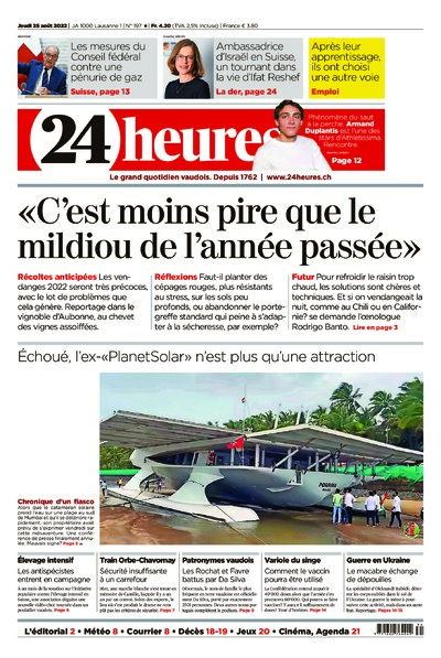 Dernière édition du journal 24 heures