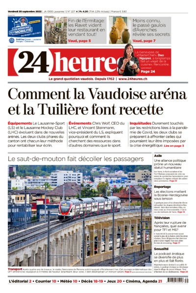 Dernière édition du journal 24 heures