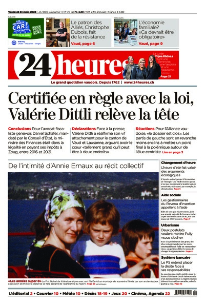 Dernière édition du journal 24 heures