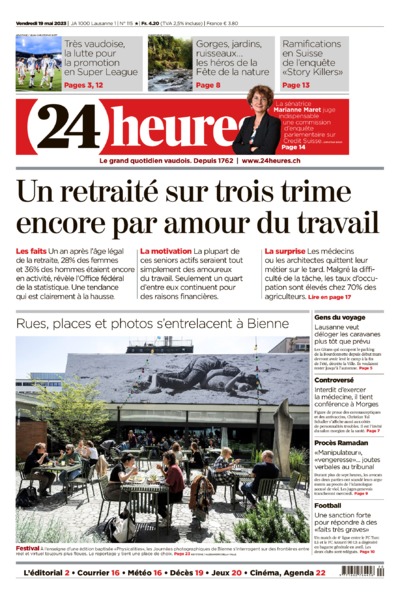 Dernière édition du journal 24 heures