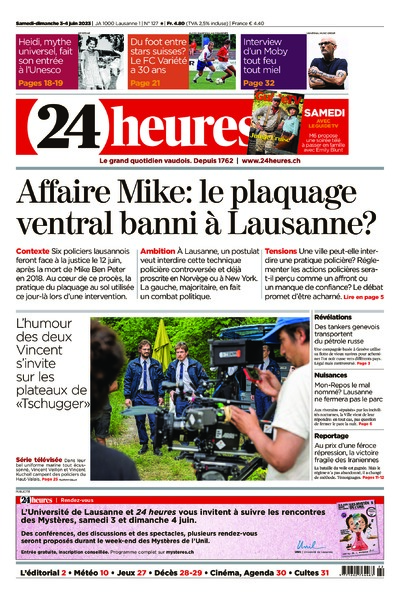 Dernière édition du journal 24 heures