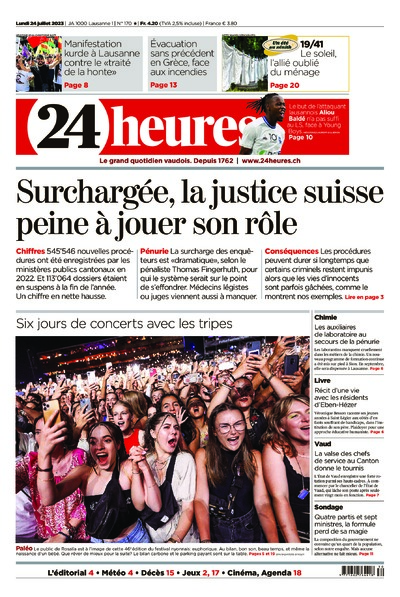 Dernière édition du journal 24 heures