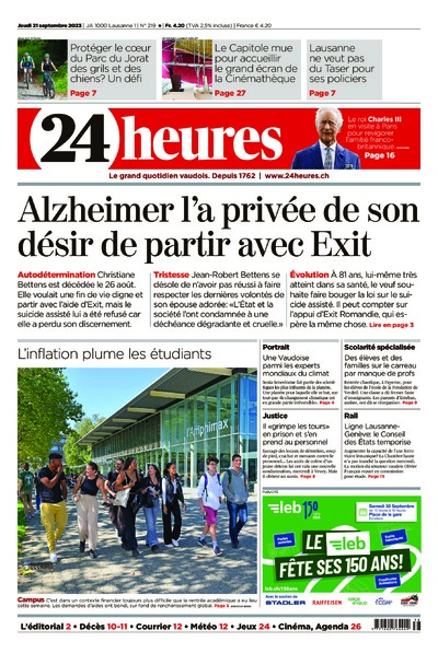 Dernière édition du journal 24 heures