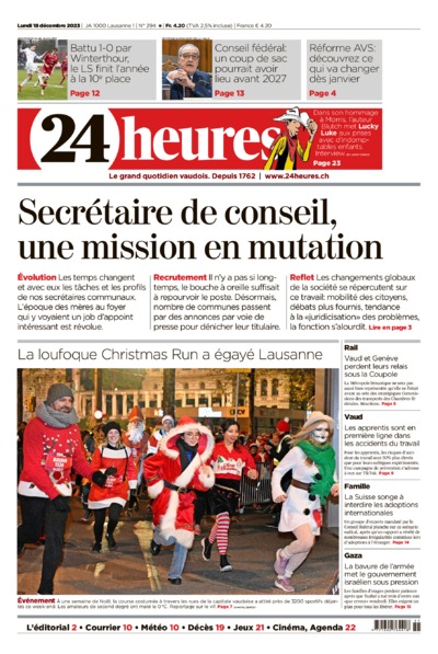 Dernière édition du journal 24 heures