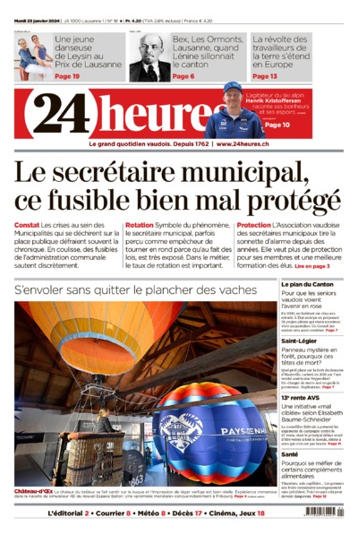 Dernière édition du journal 24 heures