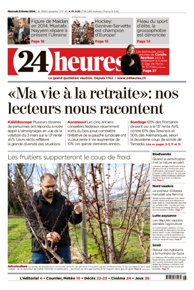 Dernière édition du journal 24 heures