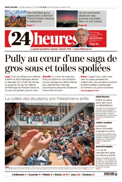 Dernière édition du journal 24 heures