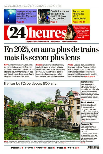 Dernière édition du journal 24 heures