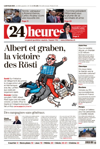 Dernière édition du journal 24 heures