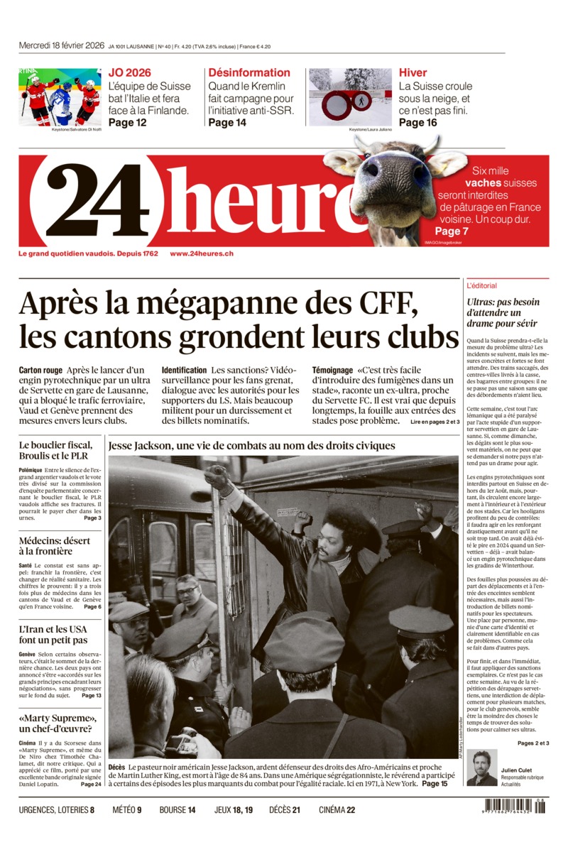 Dernière édition du journal 24 heures