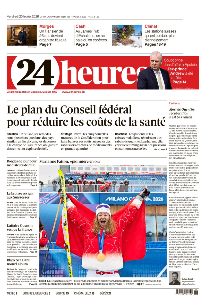 Dernière édition du journal 24 heures