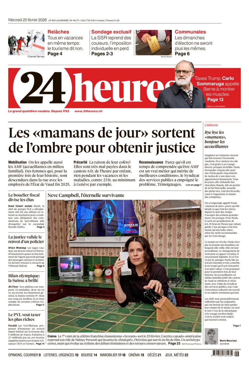 Dernière édition du journal 24 heures