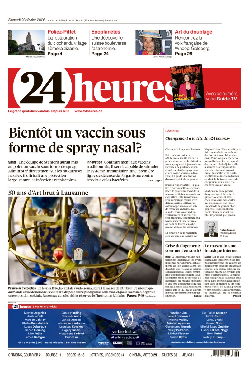 Dernière édition du journal 24 heures