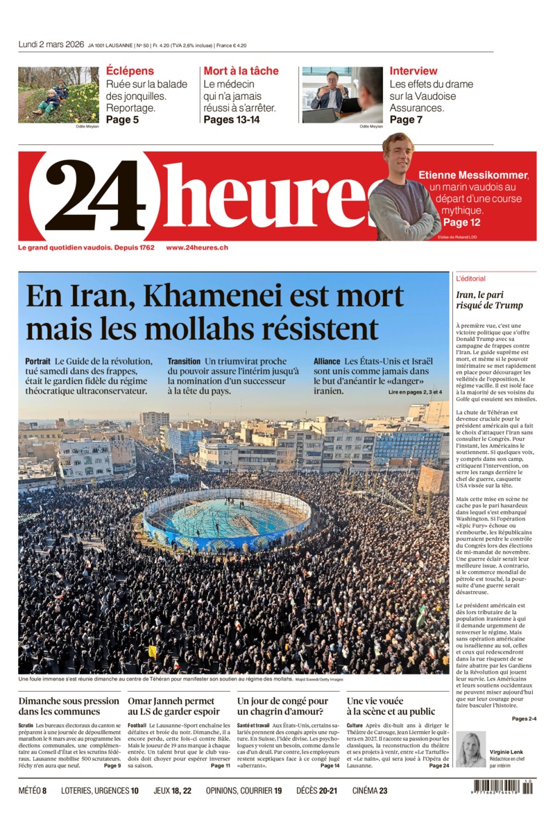 Dernière édition du journal 24 heures