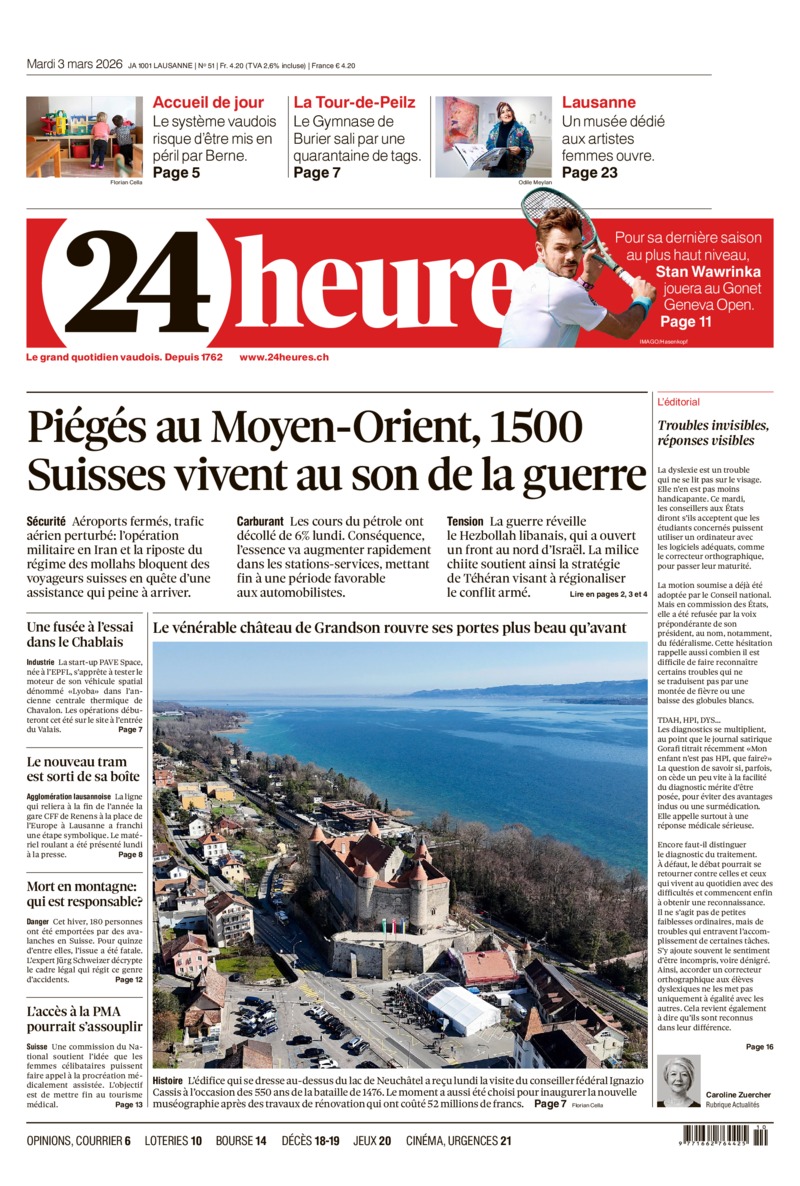 Dernière édition du journal 24 heures