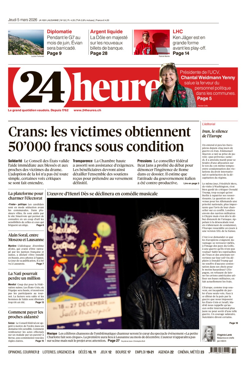 Dernière édition du journal 24 heures