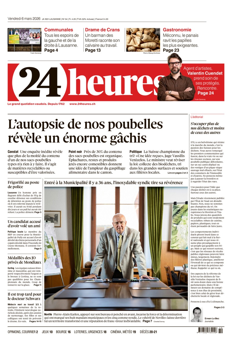 Dernière édition du journal 24 heures