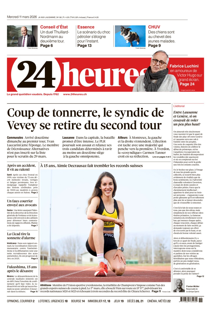 Dernière édition du journal 24 heures