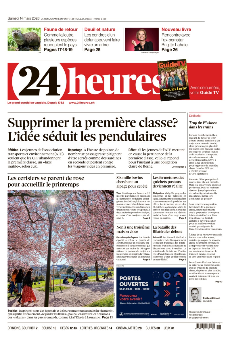 Dernière édition du journal 24 heures