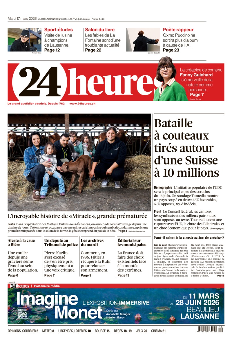 Dernière édition du journal 24 heures