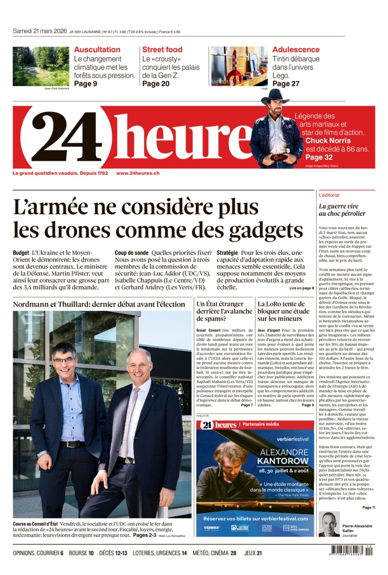 Dernière édition du journal 24 heures
