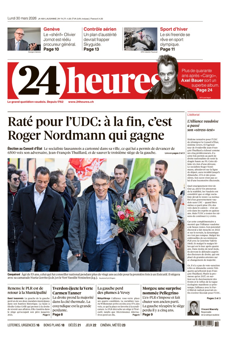 Dernière édition du journal 24 heures