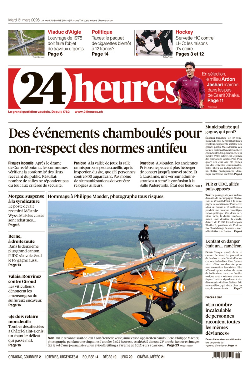Dernière édition du journal 24 heures