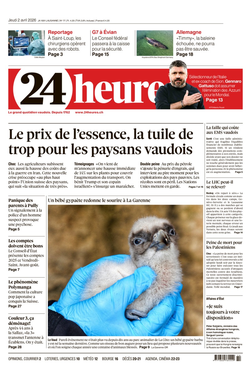 Dernière édition du journal 24 heures
