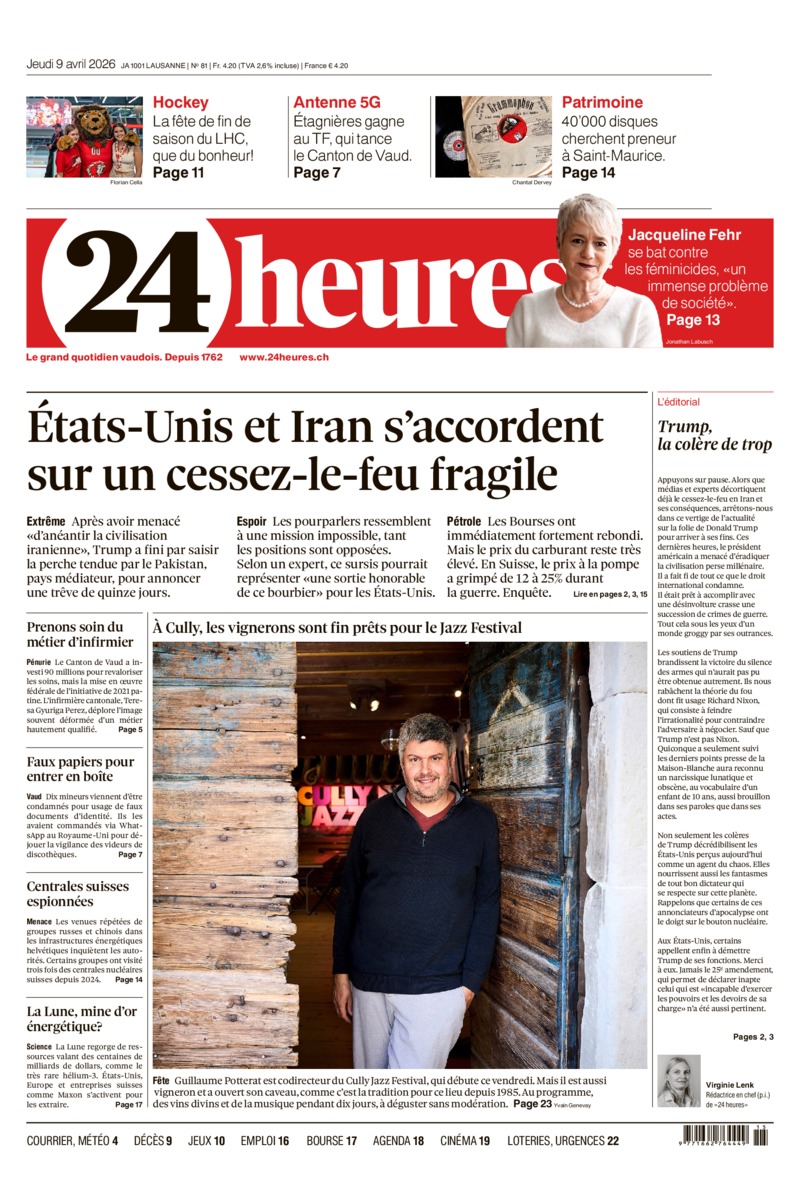 Dernière édition du journal 24 heures