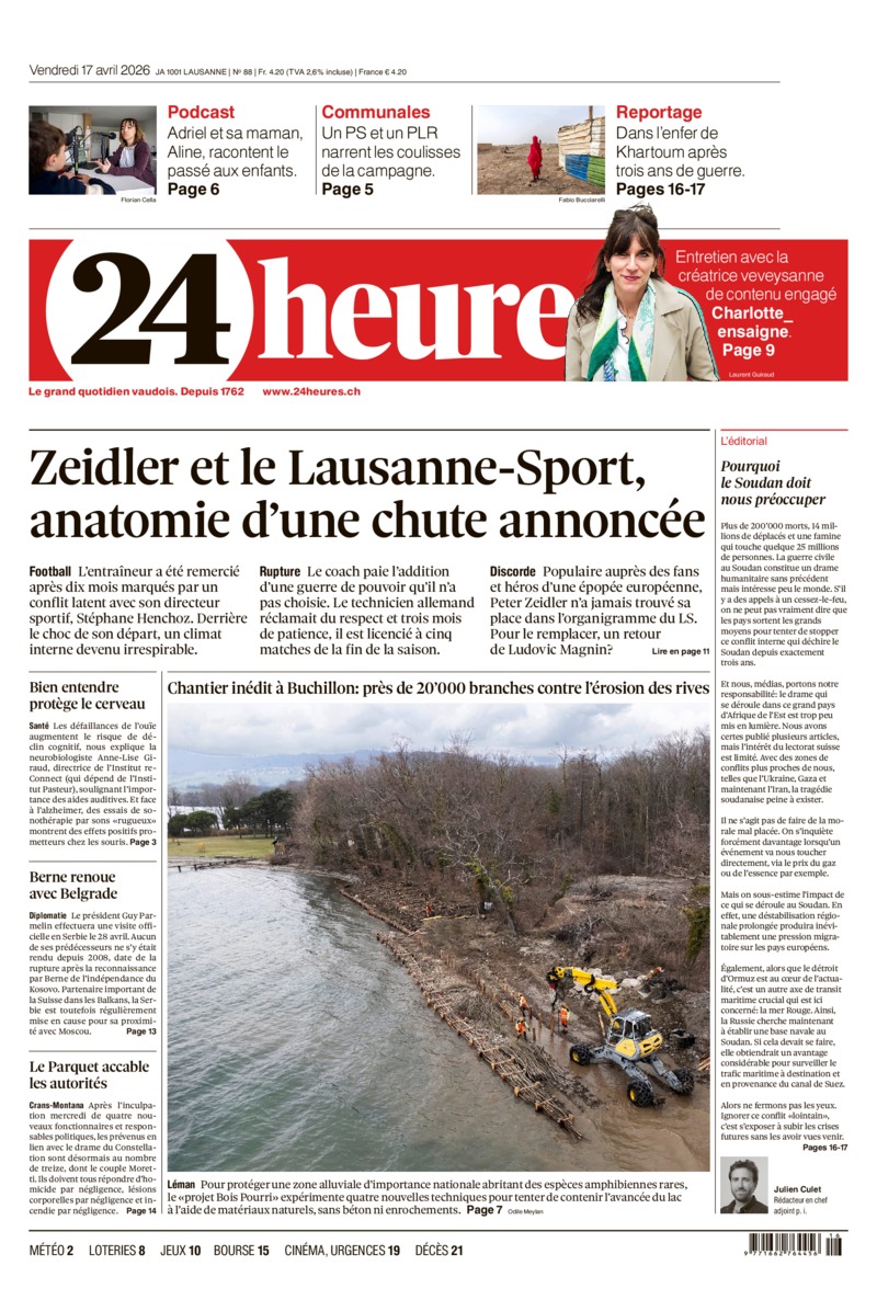 Dernière édition du journal 24 heures
