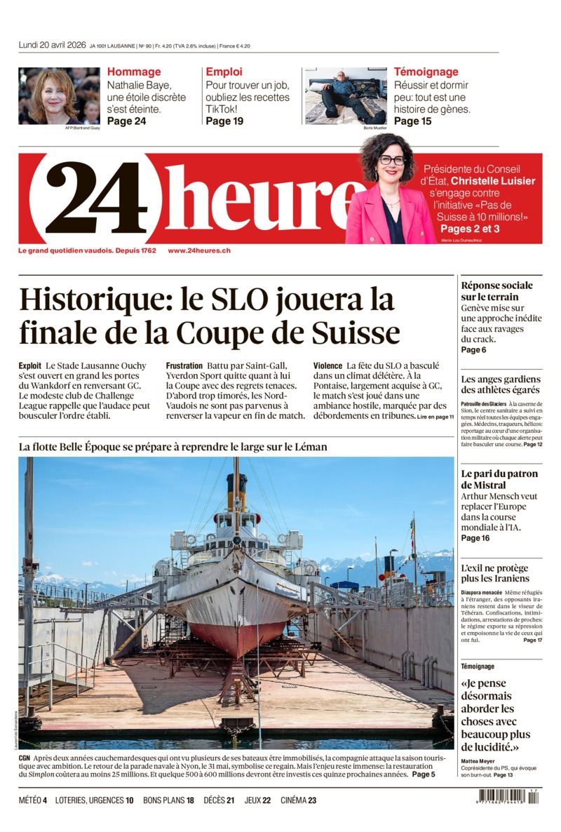 Dernière édition du journal 24 heures