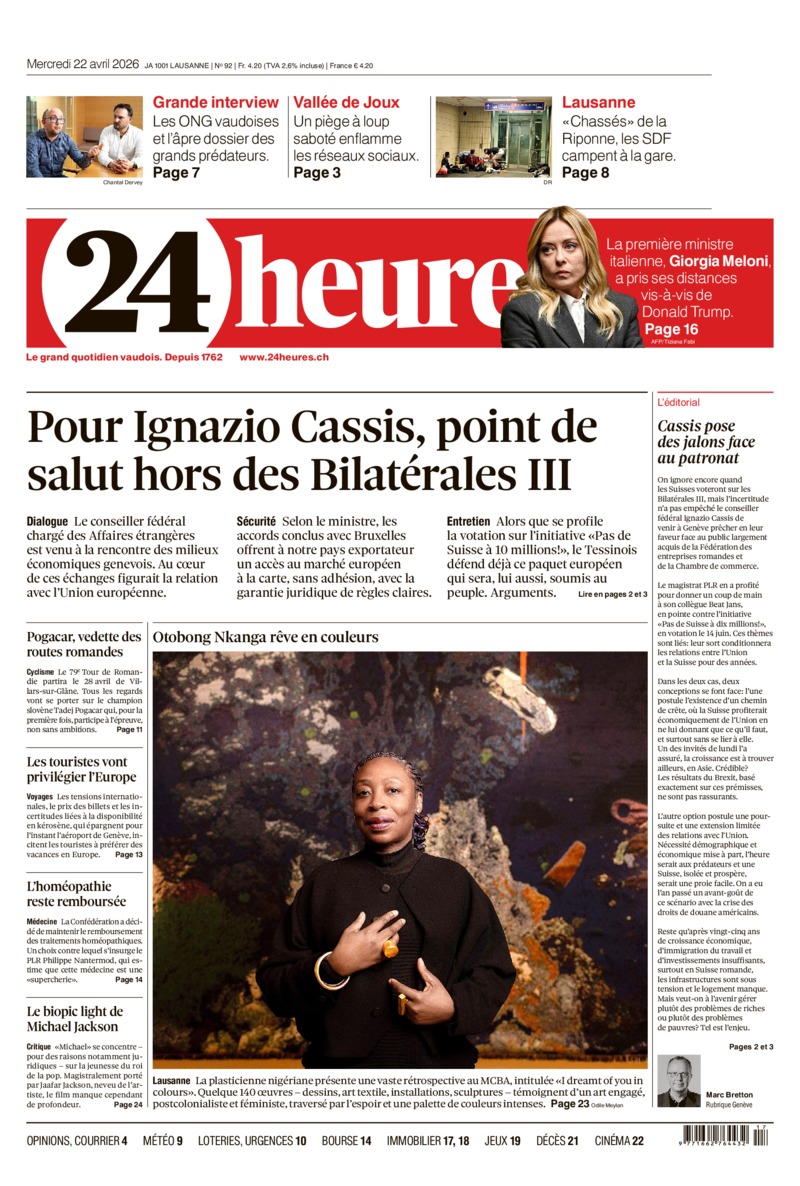 Dernière édition du journal 24 heures