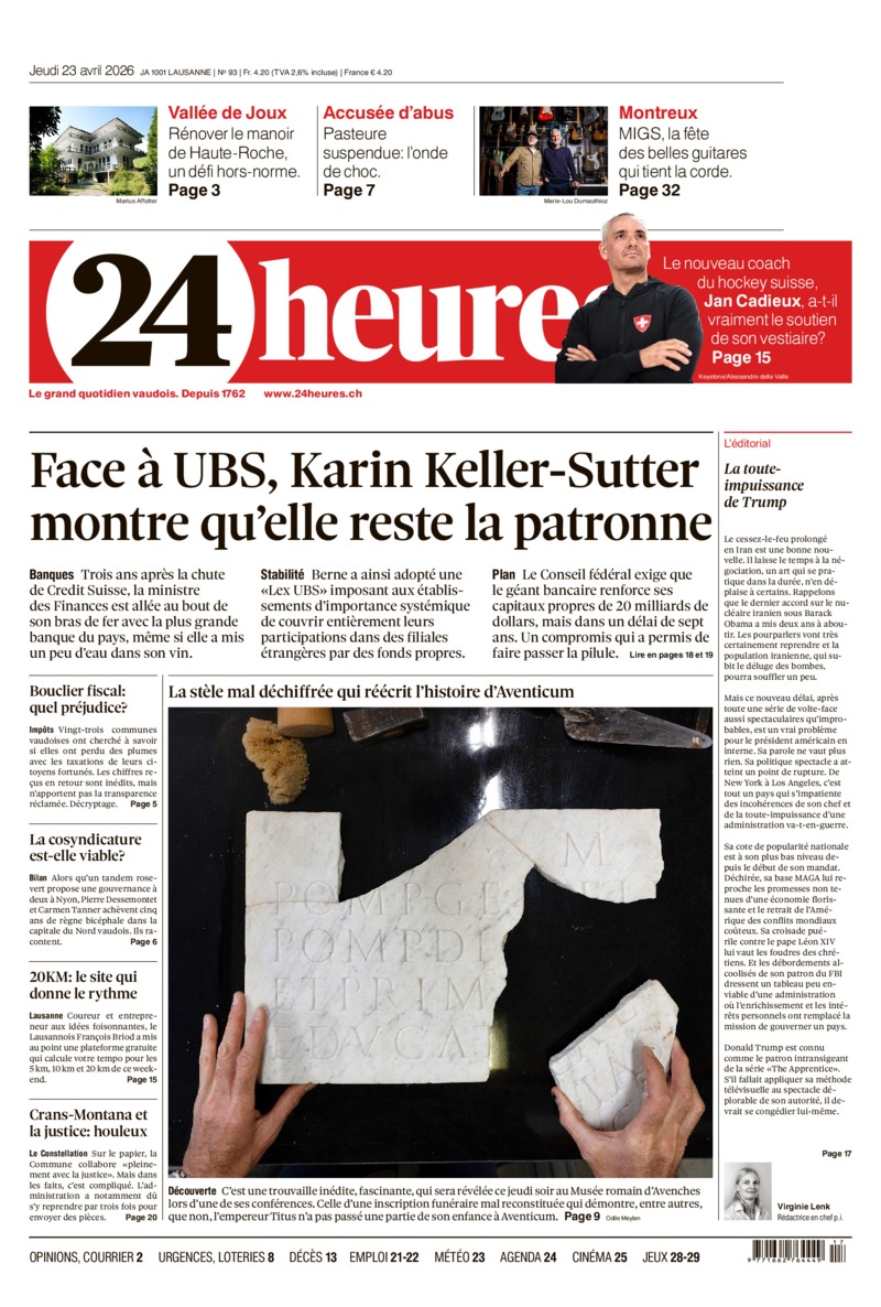 Dernière édition du journal 24 heures