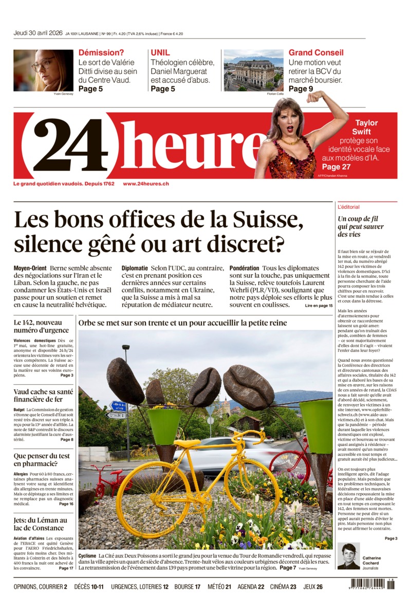 Dernière édition du journal 24 heures