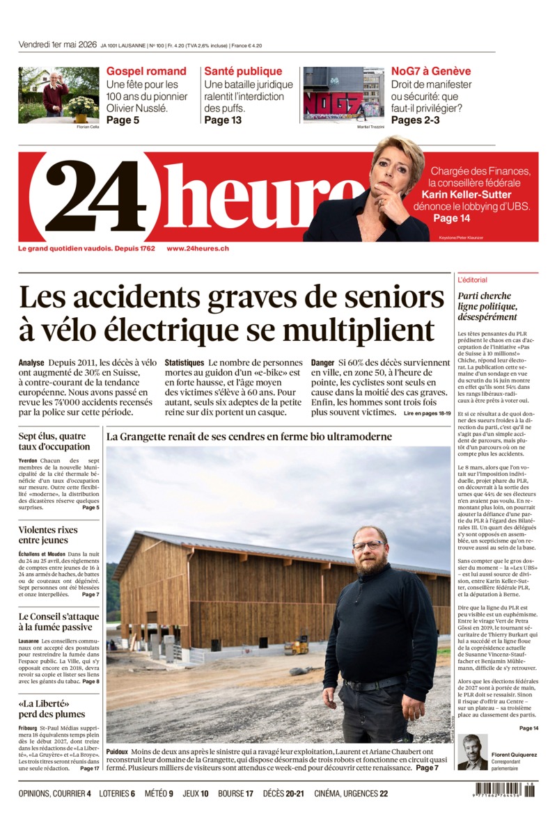 Dernière édition du journal 24 heures