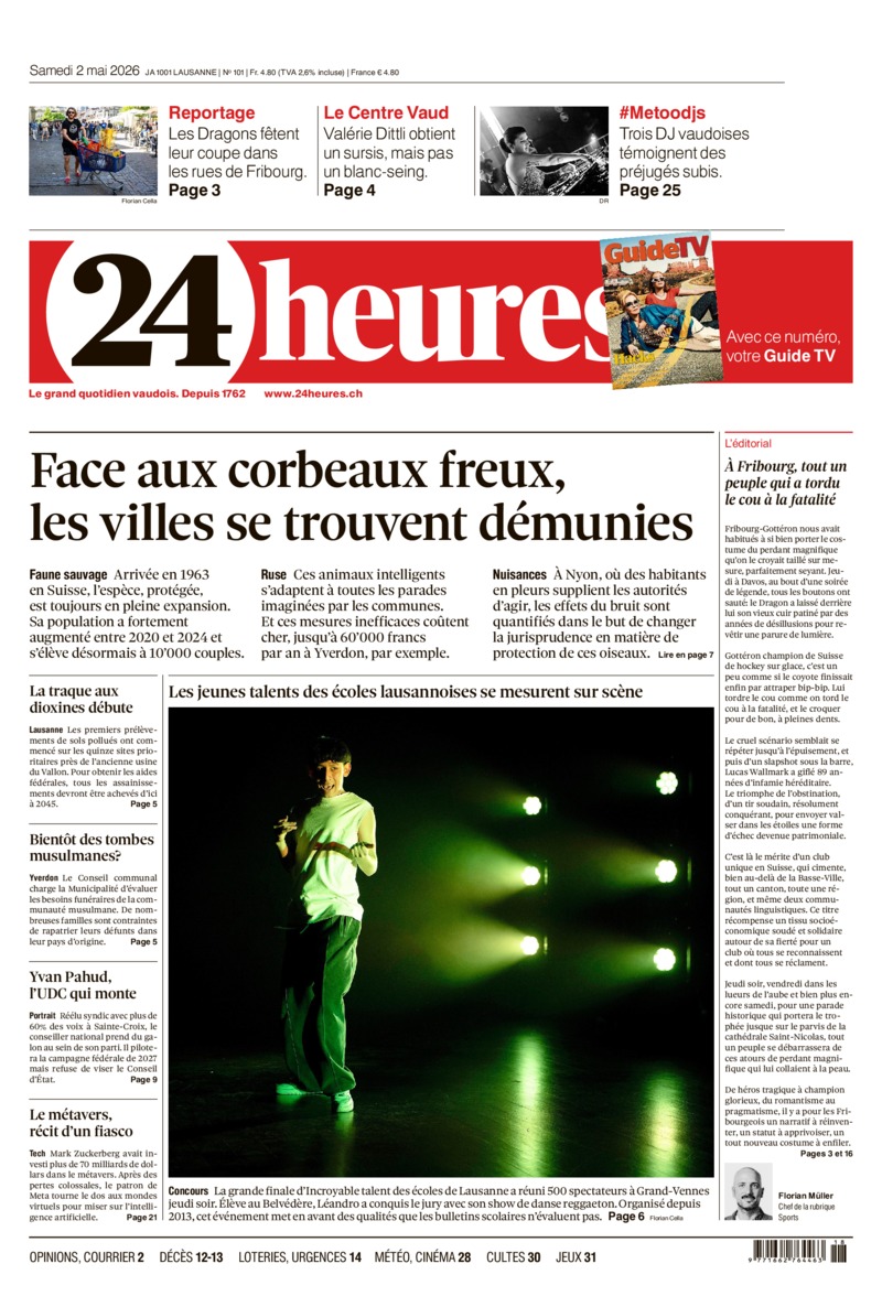 Dernière édition du journal 24 heures