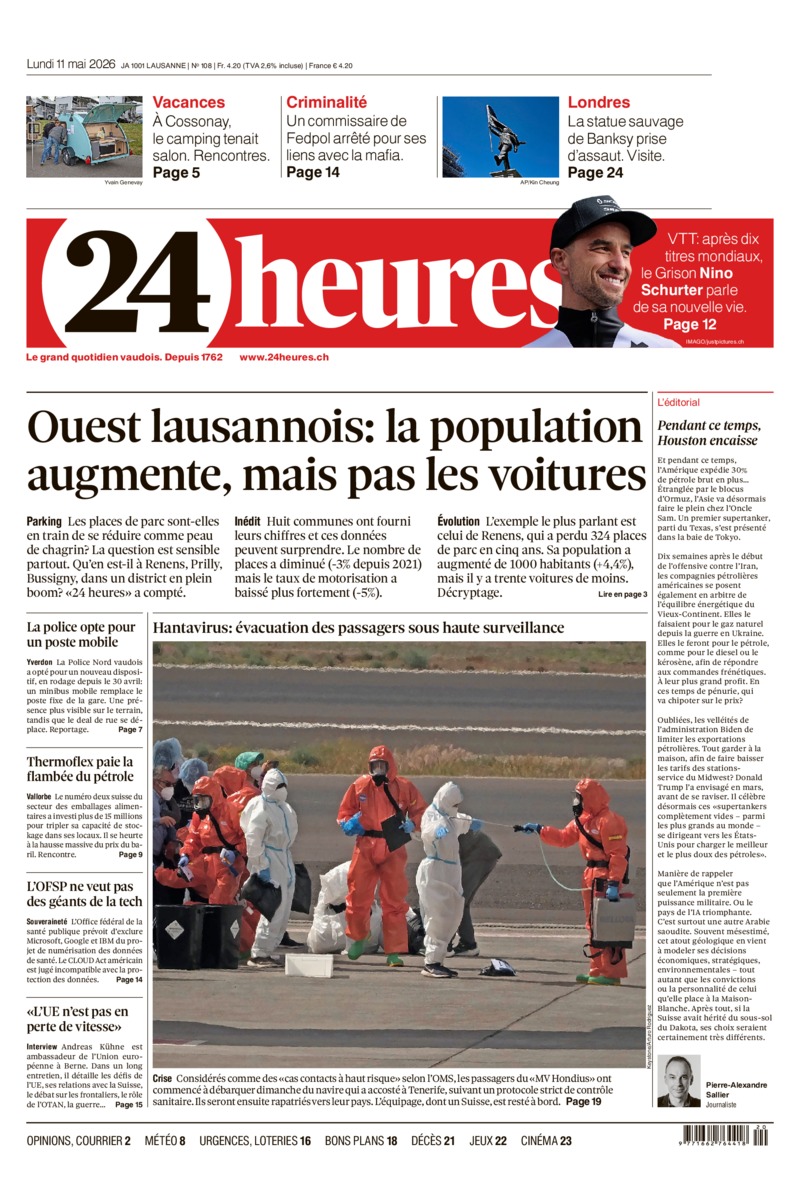 Dernière édition du journal 24 heures