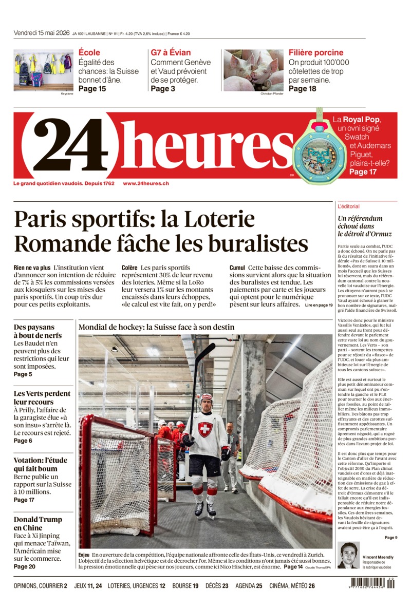 Dernière édition du journal 24 heures